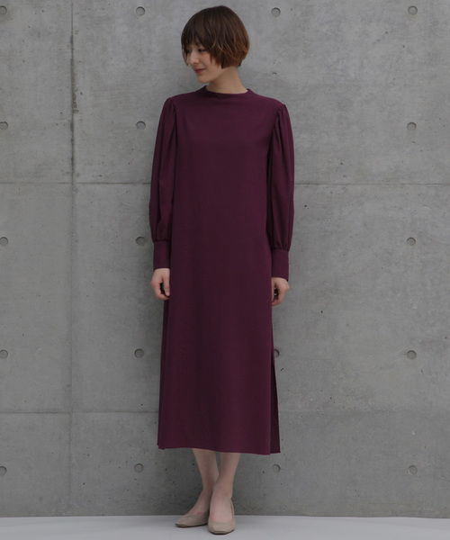 1er Arrondissement（プルミエアロンディスモン）の「カフスギャザーワンピース（ワンピース・レディース・ブラック/パープル・38/36）」の2枚目の写真