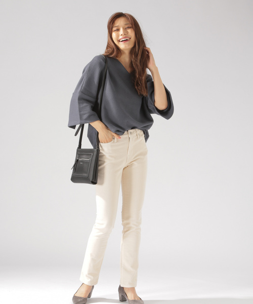 BAYFLOW(ベイフロー)の「コーデュロイスリムストレート(その他パンツ・レディース・ベージュ/オフホワイト/カーキ/チャコール・SMALL/MEDIUM/X-SMALL)」の5枚目の写真