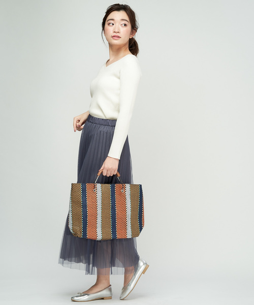 DISCOAT（ディスコート）の「再入荷！チュール重ねプリーツスカート（スカート・レディース・チャコールグレー/ブラック/アイボリー/ブラウン・FREE）」の7枚目の写真