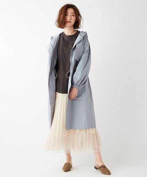 DISCOAT（ディスコート）の「再入荷！チュール重ねプリーツスカート（スカート・レディース・チャコールグレー/ブラック/アイボリー/ブラウン・FREE）」の13枚目の写真