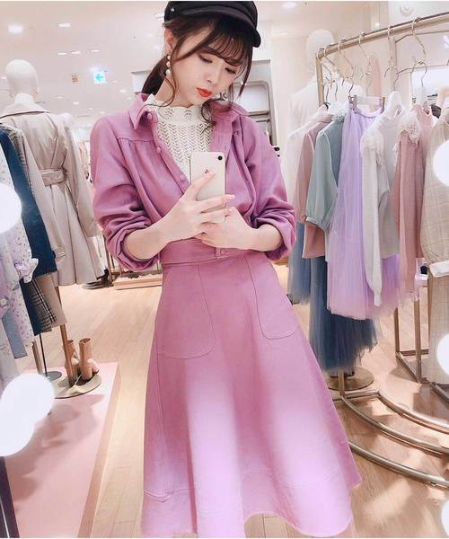 スカート スカートバイカラーフレアスカート スカート Titty Co ティティーアンドコー のファッション