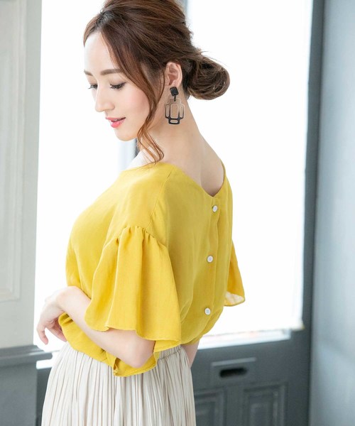 fifth(フィフス)の「バックボタンフレアスリーブブラウス(シャツ/ブラウス・レディース・ホワイト/ブラック/イエロー・MEDIUM)」の10枚目の写真