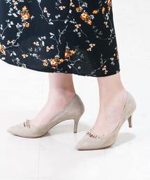 Limit till 2359 リミットティル2359 ヒール7cm ポインテッドトゥチェーンデザインヒールパンプス