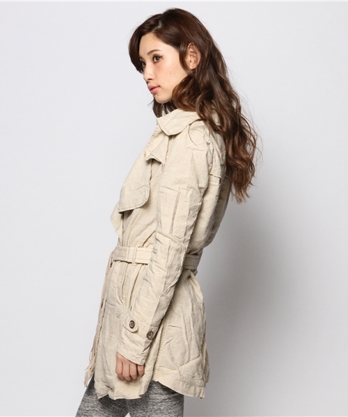 goa（ゴア）の「リネン混ナチュラルトレンチコート（トレンチコート・レディース・モカ/キナリ・FREE）」の8枚目の写真