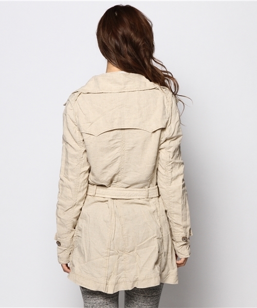goa（ゴア）の「リネン混ナチュラルトレンチコート（トレンチコート・レディース・モカ/キナリ・FREE）」の9枚目の写真