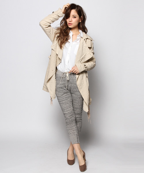 goa（ゴア）の「リネン混ナチュラルトレンチコート（トレンチコート・レディース・モカ/キナリ・FREE）」の11枚目の写真