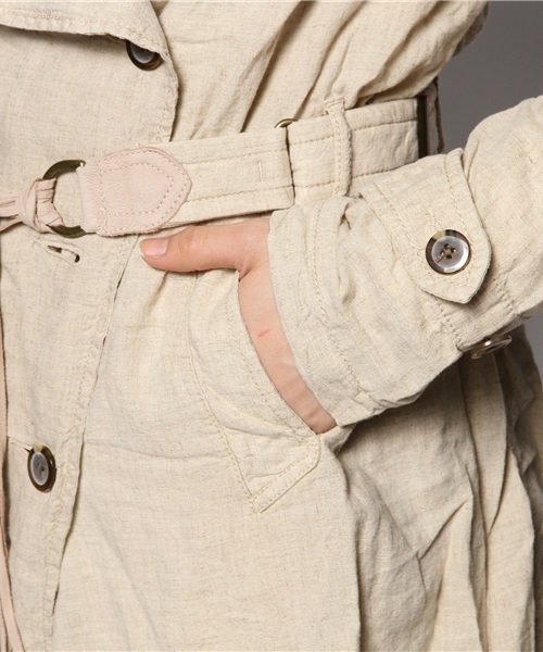 goa（ゴア）の「リネン混ナチュラルトレンチコート（トレンチコート・レディース・モカ/キナリ・FREE）」の4枚目の写真