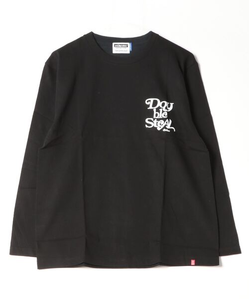 DOUBLE STEAL(ダブルスティール)の「Delivery Font 長袖Tシャツ(Tシャツ/カットソー・メンズ・ピンク/ホワイト×レッド/ブラック×ホワイト/ブラック×レッド/ホワイト×ブラック・MEDIUM/LARGE/X-LARGE/XX-LARGE)」の3枚目の写真