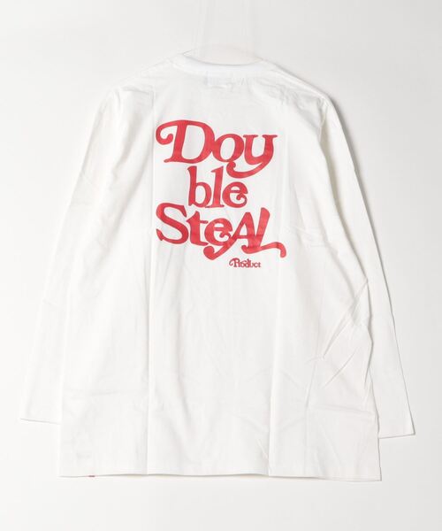 DOUBLE STEAL(ダブルスティール)の「Delivery Font 長袖Tシャツ(Tシャツ/カットソー・メンズ・ピンク/ホワイト×レッド/ブラック×ホワイト/ブラック×レッド/ホワイト×ブラック・MEDIUM/LARGE/X-LARGE/XX-LARGE)」の10枚目の写真