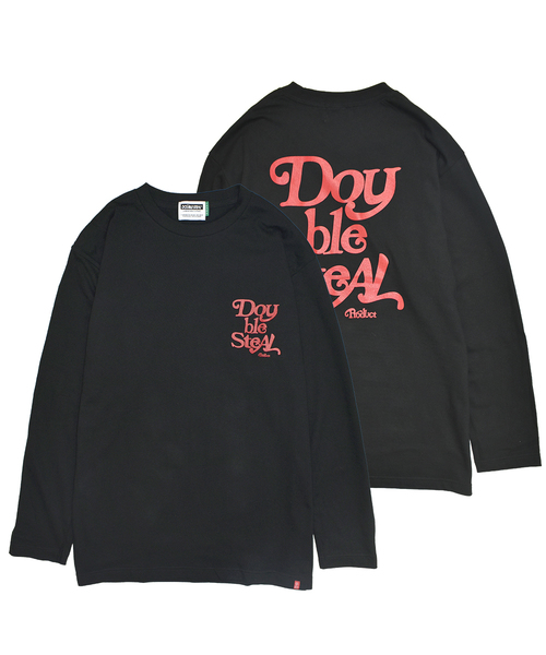 DOUBLE STEAL(ダブルスティール)の「Delivery Font 長袖Tシャツ(Tシャツ/カットソー・メンズ・ピンク/ホワイト×レッド/ブラック×ホワイト/ブラック×レッド/ホワイト×ブラック・MEDIUM/LARGE/X-LARGE/XX-LARGE)」の4枚目の写真