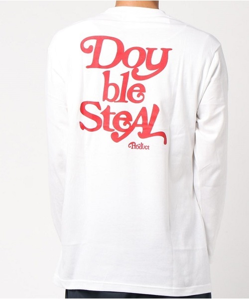 DOUBLE STEAL(ダブルスティール)の「Delivery Font 長袖Tシャツ(Tシャツ/カットソー・メンズ・ピンク/ホワイト×レッド/ブラック×ホワイト/ブラック×レッド/ホワイト×ブラック・MEDIUM/LARGE/X-LARGE/XX-LARGE)」の13枚目の写真