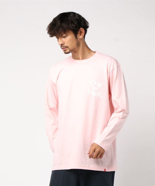 DOUBLE STEAL(ダブルスティール)の「Delivery Font 長袖Tシャツ(Tシャツ/カットソー・メンズ・ピンク/ホワイト×レッド/ブラック×ホワイト/ブラック×レッド/ホワイト×ブラック・MEDIUM/LARGE/X-LARGE/XX-LARGE)」の18枚目の写真