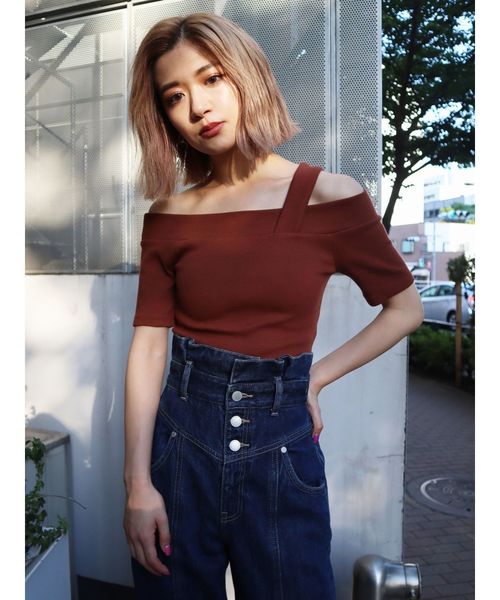 EMODA（エモダ）の「3ボタンハイウエストテーパードジーンズ（デニム 