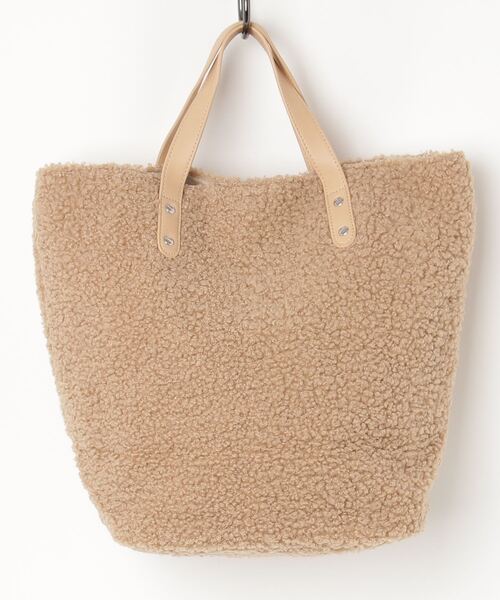 coca（coca）（コカ）の「もこもこシープボアトートバッグ（トートバッグ・レディース・アイボリー/ベージュ/ダークベージュ・ONE SIZE）」の4枚目の写真