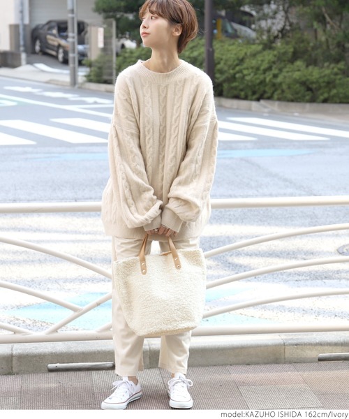 coca（coca）（コカ）の「もこもこシープボアトートバッグ（トートバッグ・レディース・アイボリー/ベージュ/ダークベージュ・ONE SIZE）」の13枚目の写真