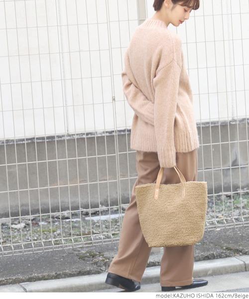 coca（coca）（コカ）の「もこもこシープボアトートバッグ（トートバッグ・レディース・アイボリー/ベージュ/ダークベージュ・ONE SIZE）」の7枚目の写真