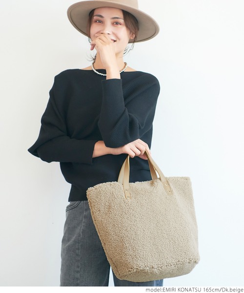 coca（coca）（コカ）の「もこもこシープボアトートバッグ（トートバッグ・レディース・アイボリー/ベージュ/ダークベージュ・ONE SIZE）」の20枚目の写真