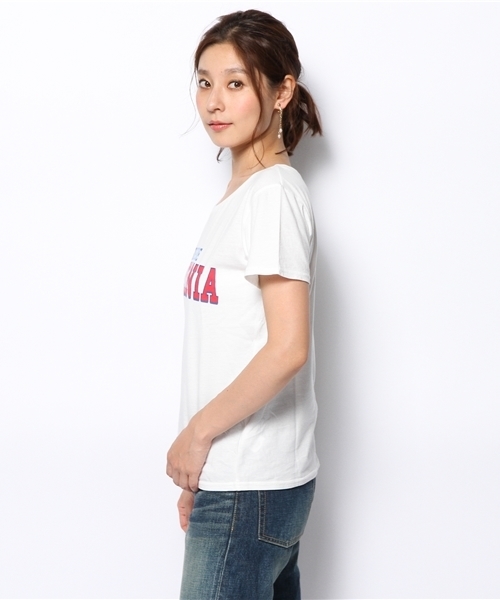 green label relaxing（グリーンレーベルリラクシング）の「GC C LOGO S/S Tシャツ ◆（Tシャツ/カットソー・レディース・ホワイト/ネイビー・フリー）」の6枚目の写真