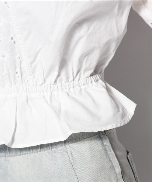 Kastane（カスタネ）の「【Kastane】レース切替ブラウス（シャツ/ブラウス・レディース・オフホワイト/ネイビー・FREE）」の4枚目の写真