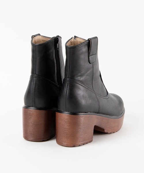 WEGO（ウィゴー）の「WEGO/ウッドソールブーツ（ブーツ・レディース・ベージュ/ブラック・MEDIUM/LARGE）」の5枚目の写真