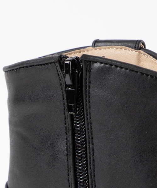 WEGO（ウィゴー）の「WEGO/ウッドソールブーツ（ブーツ・レディース・ベージュ/ブラック・MEDIUM/LARGE）」の4枚目の写真