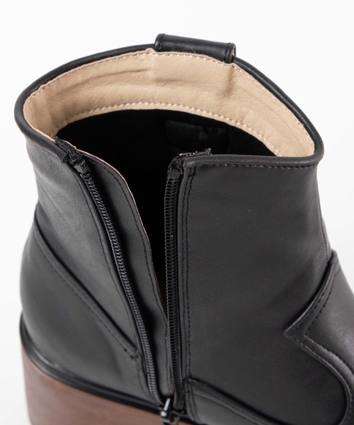 WEGO（ウィゴー）の「WEGO/ウッドソールブーツ（ブーツ・レディース・ベージュ/ブラック・MEDIUM/LARGE）」の11枚目の写真