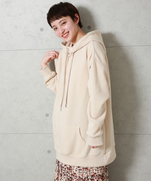 n'ee-ne(ネーネ)の「チュニックトレーナー(パーカー・レディース・オフホワイト/ブラック/モカ/ベージュ・M/L)」の4枚目の写真