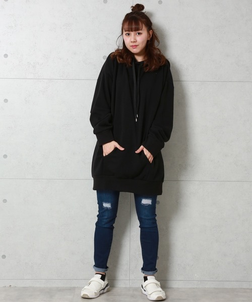 n'ee-ne(ネーネ)の「チュニックトレーナー(パーカー・レディース・オフホワイト/ブラック/モカ/ベージュ・M/L)」の11枚目の写真