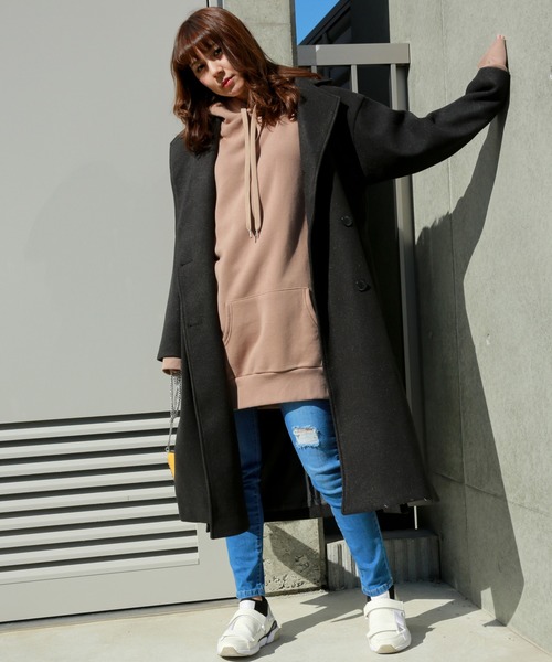 n'ee-ne(ネーネ)の「チュニックトレーナー(パーカー・レディース・オフホワイト/ブラック/モカ/ベージュ・M/L)」の9枚目の写真