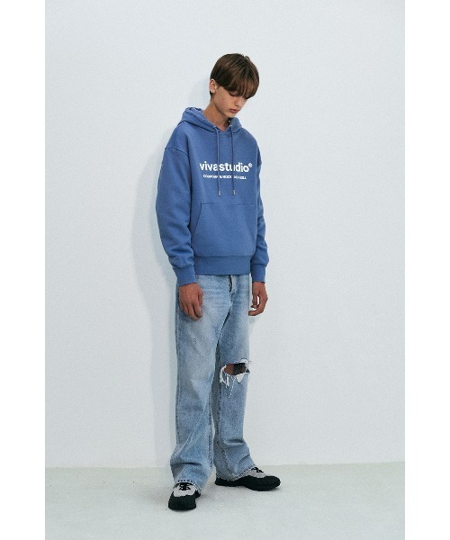 AQOSTUDIO パーカー フーディ ネイビー unisex VIVASTUDIO（ビバスタジオ）の「BINAURAL HOODIE（パーカー
