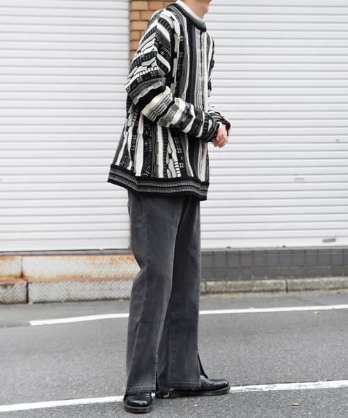 kutir(クティール)の「クージー柄ニット(ニット/セーター・メンズ・ライトグリーン/ブラック・LARGE/MEDIUM)」の4枚目の写真