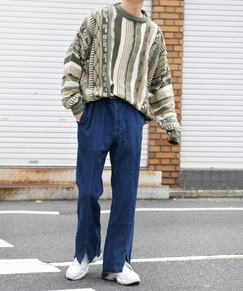 kutir(クティール)の「クージー柄ニット(ニット/セーター・メンズ・ライトグリーン/ブラック・LARGE/MEDIUM)」の9枚目の写真