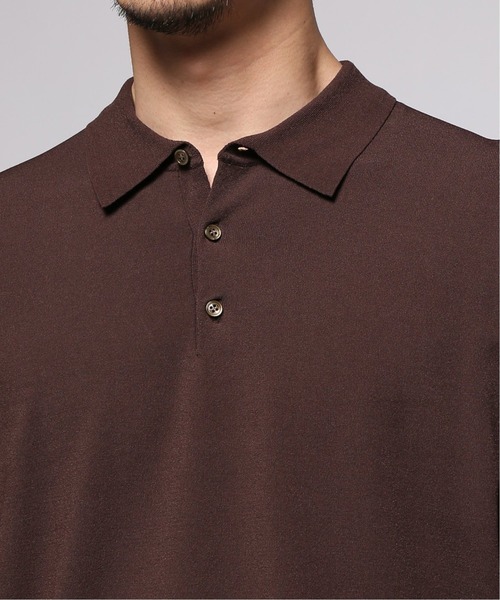 417 EDIFICE（フォーワンセブンエディフィス）の「【SAGE / サージ】Jersey Knit ポロ（ニット/セーター・メンズ・ブラック/ネイビー/ブラウン・MEDIUM/LARGE）」の8枚目の写真