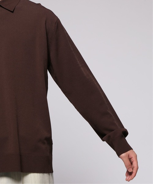 417 EDIFICE（フォーワンセブンエディフィス）の「【SAGE / サージ】Jersey Knit ポロ（ニット/セーター・メンズ・ブラック/ネイビー/ブラウン・MEDIUM/LARGE）」の6枚目の写真