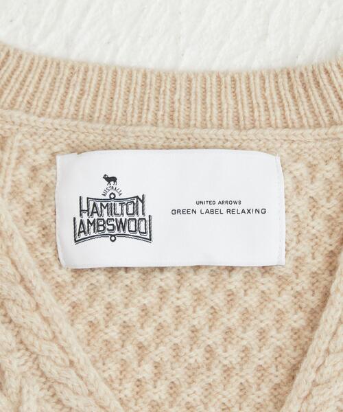 green label relaxing（グリーンレーベルリラクシング）の「[ ハミルトン ] HAMILTON SC アラン Vネック プルオーバー ニット（ニット/セーター・レディース・オフホワイト/ベージュ/オレンジ系その他/ライム/コバルトブルー/ネイビー/ライラック・FREE）」の14枚目の写真