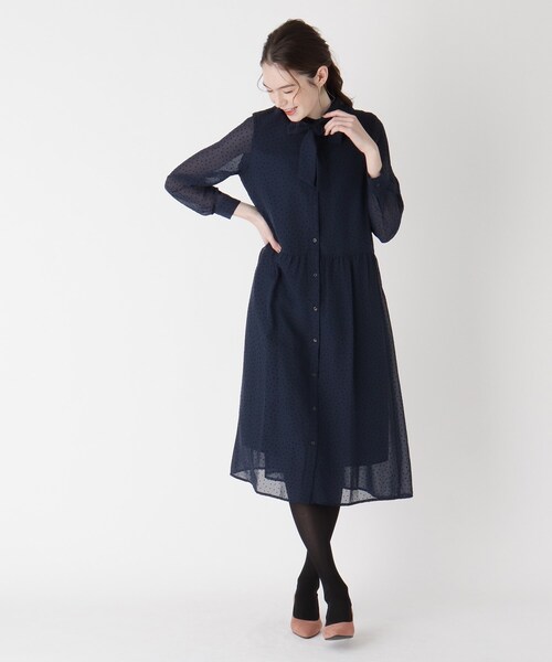 セール Innowave フロッキードットボウタイロングワンピース ワンピース Soup スープ のファッション通販 Zozotown