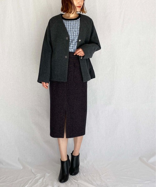 PICCIN（ピッチン）の「ダウン切り替えショートコート（ダウンジャケット/コート・レディース・ブラック/ネイビー/グレイッシュベージュ・M）」の8枚目の写真