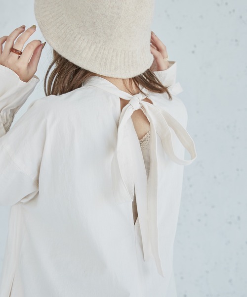 onetome(ワントゥーミー)の「バックオープン マキシ丈コットンワンピース(ワンピース・レディース・ブラウン/オフホワイト・FREE)」の3枚目の写真