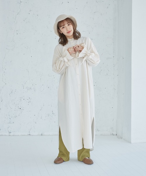 onetome(ワントゥーミー)の「バックオープン マキシ丈コットンワンピース(ワンピース・レディース・ブラウン/オフホワイト・FREE)」の22枚目の写真