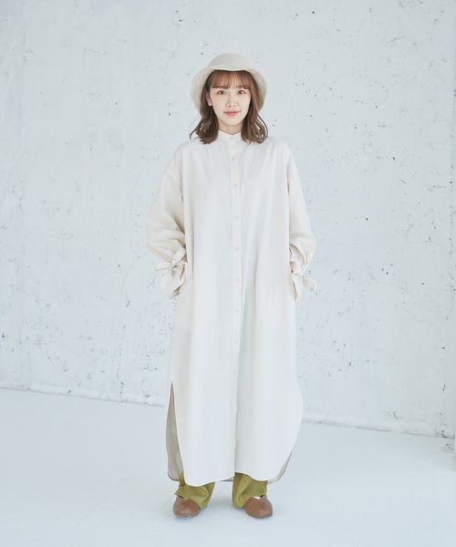 onetome(ワントゥーミー)の「バックオープン マキシ丈コットンワンピース(ワンピース・レディース・ブラウン/オフホワイト・FREE)」の5枚目の写真