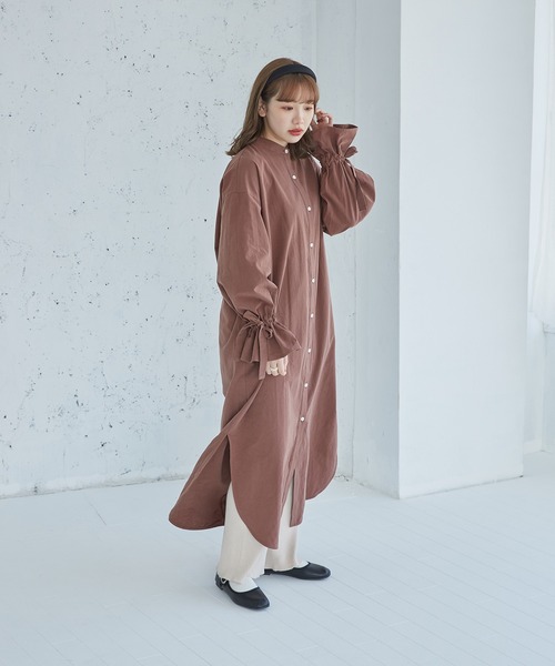 onetome(ワントゥーミー)の「バックオープン マキシ丈コットンワンピース(ワンピース・レディース・ブラウン/オフホワイト・FREE)」の14枚目の写真