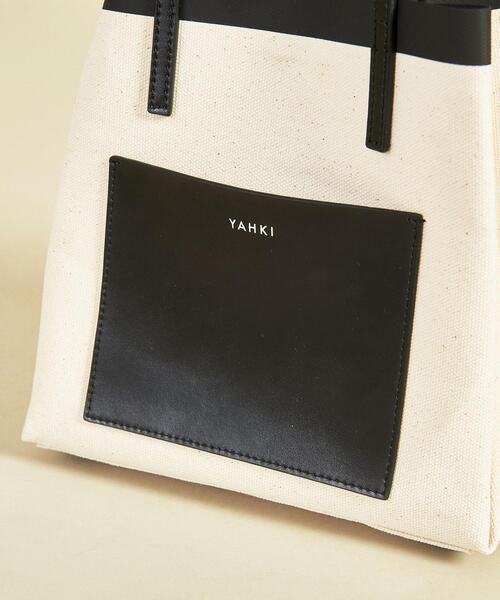 YAHKI(ヤーキ)の「<YAHKI>∴キャンバス×レザートートバッグ -2WAY-(トートバッグ・レディース・ブラック/ベージュ・FREE)」の10枚目の写真