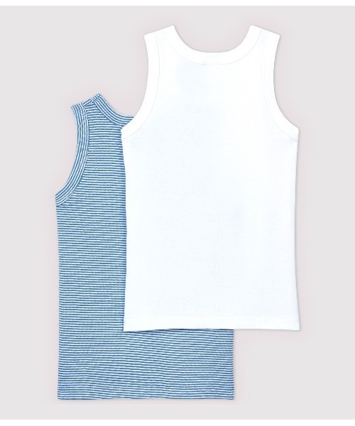 PETIT BATEAU（プチバトー）の「ミラレ＆ホワイトタンクトップ２枚組（タンクトップ・キッズ・その他・6YEAR/8YEAR/10YEAR/12YEAR）」の4枚目の写真