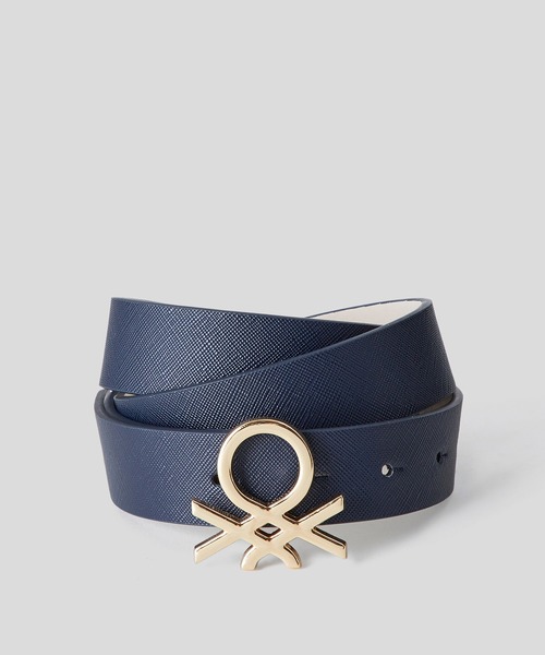 BENETTON (UNITED COLORS OF BENETTON)（ベネトンユナイテッドカラーズオブベネトン）の「フェイクレザーループロゴベルト（男女兼用）（ベルト・レディース・イエロー/ブルー/ブラック・SMALL/LARGE/MEDIUM/X-SMALL）」の3枚目の写真