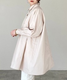 Aラインフレアロングチュニックシャツ