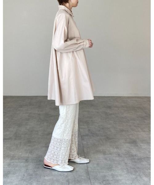 She's Closet（シーズクローゼット）の「Aラインフレアロングチュニックシャツ（チュニック・レディース・ホワイト/ブラック/カーキ/ライトベージュ・FREE）」の20枚目の写真