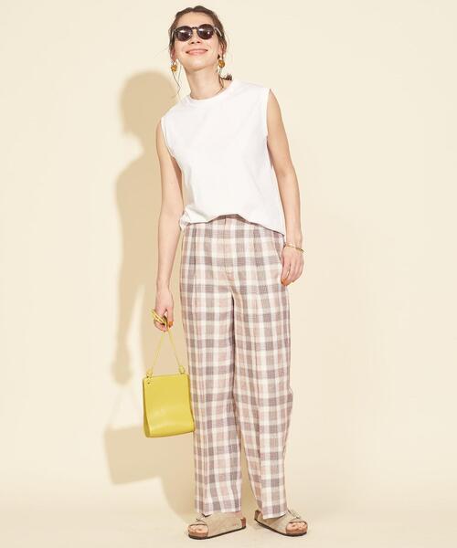 BEAUTY&YOUTH UNITED ARROWS（ビューティーアンドユースユナイテッドアローズ）の「BY∴ クリアハイゲージコットンノースリーブカットソー ◆（Tシャツ/カットソー・レディース・ホワイト/ベージュ/ライム/ダークグレー/ダークブラウン/ワインレッド/ブラック・FREE）」の14枚目の写真