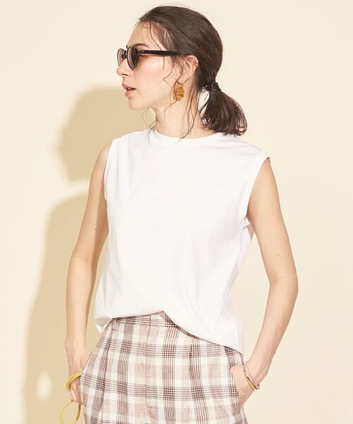 BEAUTY&YOUTH UNITED ARROWS（ビューティーアンドユースユナイテッドアローズ）の「BY∴ クリアハイゲージコットンノースリーブカットソー ◆（Tシャツ/カットソー・レディース・ホワイト/ベージュ/ライム/ダークグレー/ダークブラウン/ワインレッド/ブラック・FREE）」の15枚目の写真