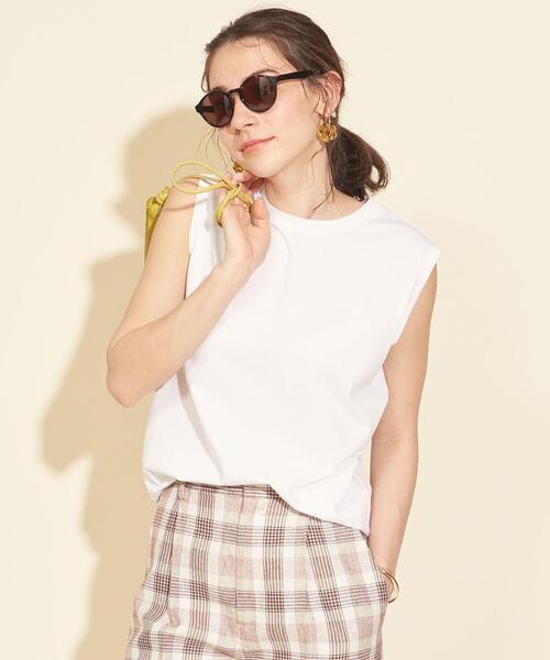 BEAUTY&YOUTH UNITED ARROWS（ビューティーアンドユースユナイテッドアローズ）の「BY∴ クリアハイゲージコットンノースリーブカットソー ◆（Tシャツ/カットソー・レディース・ホワイト/ベージュ/ライム/ダークグレー/ダークブラウン/ワインレッド/ブラック・FREE）」の16枚目の写真