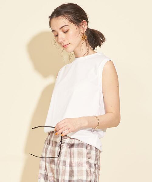 BEAUTY&YOUTH UNITED ARROWS（ビューティーアンドユースユナイテッドアローズ）の「BY∴ クリアハイゲージコットンノースリーブカットソー ◆（Tシャツ/カットソー・レディース・ホワイト/ベージュ/ライム/ダークグレー/ダークブラウン/ワインレッド/ブラック・FREE）」の17枚目の写真